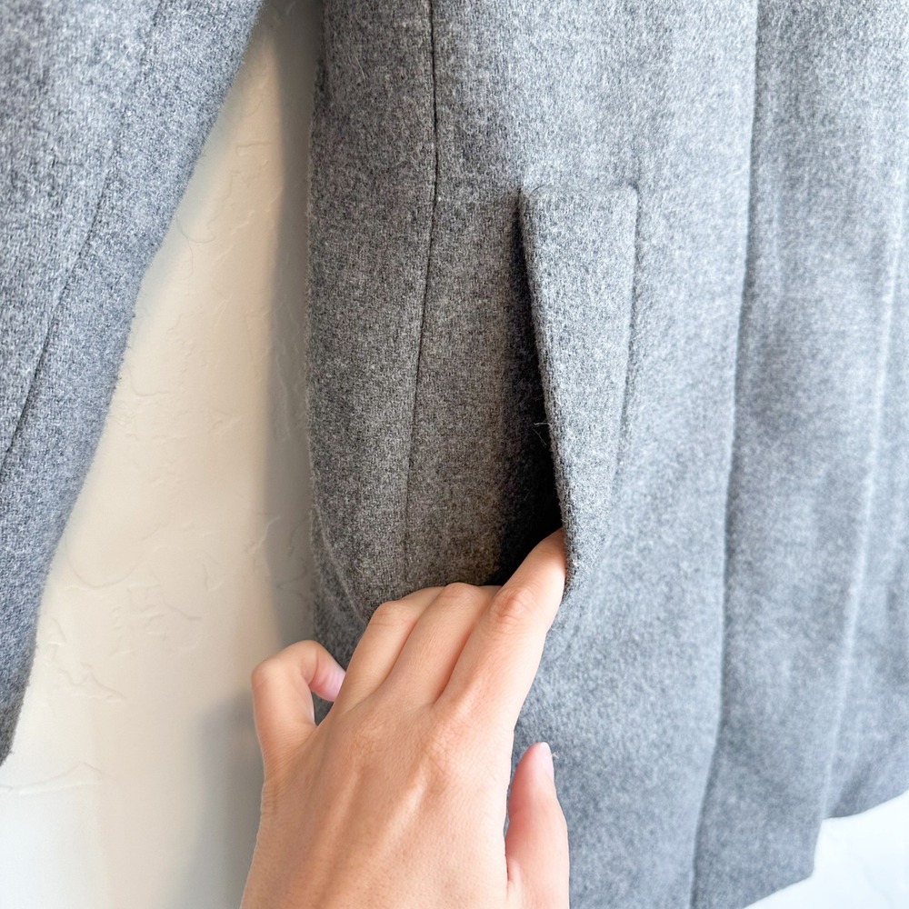 J.Crew Mercantile | City Wool Blend Stand Collar Mid Length Coat Jacket Gray 00P - Picture 5 of 7